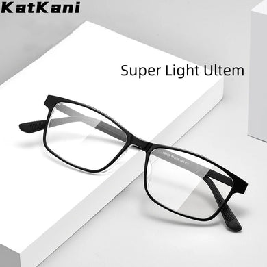 KatKani  Transparent Eyewear Retro Square Plastic Steel Glasses Optical Prescription Eyeglasses Frame Men Women 89105R