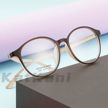 Load image into Gallery viewer, KatKani Men&#39;s And Women&#39;s Fashion Round Eyeglasses Frame Ultra Light TR90 Large Retro Optical Prescription Glasses Frame TR6838