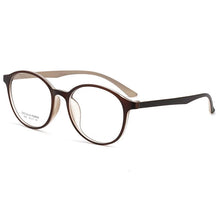 Load image into Gallery viewer, KatKani Men&#39;s And Women&#39;s Fashion Round Eyeglasses Frame Ultra Light TR90 Large Retro Optical Prescription Glasses Frame TR6838