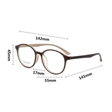 Load image into Gallery viewer, KatKani Men&#39;s And Women&#39;s Fashion Round Eyeglasses Frame Ultra Light TR90 Large Retro Optical Prescription Glasses Frame TR6838