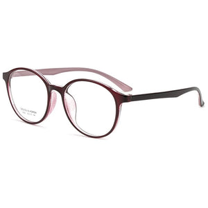 KatKani Men's And Women's Fashion Round Eyeglasses Frame Ultra Light TR90 Large Retro Optical Prescription Glasses Frame TR6838