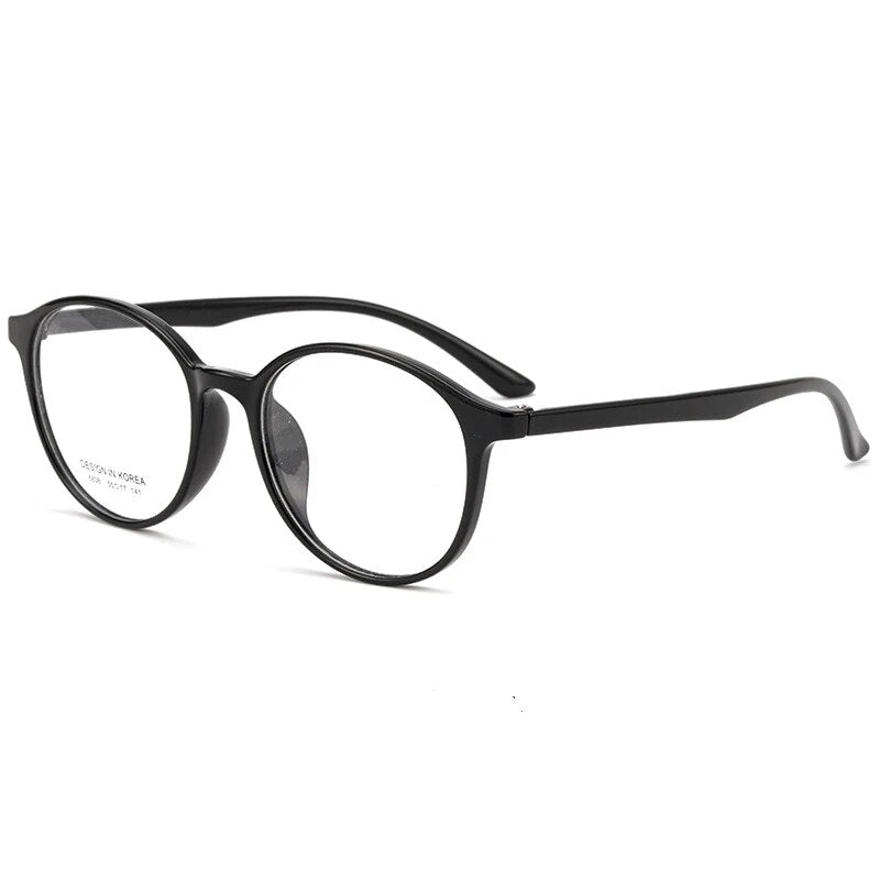 KatKani Men's And Women's Fashion Round Eyeglasses Frame Ultra Light TR90 Large Retro Optical Prescription Glasses Frame TR6838