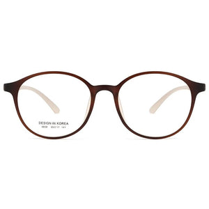 KatKani Men's And Women's Fashion Round Eyeglasses Frame Ultra Light TR90 Large Retro Optical Prescription Glasses Frame TR6838