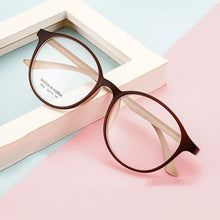 Load image into Gallery viewer, KatKani Men&#39;s And Women&#39;s Fashion Round Eyeglasses Frame Ultra Light TR90 Large Retro Optical Prescription Glasses Frame TR6838