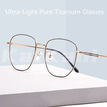 Load image into Gallery viewer, KatKani Men&#39;s And Women&#39;s Ultra-Light Pure Titanium Retro Glasses Frame Polygonal Decorative Optical Prescription Glasses 32216