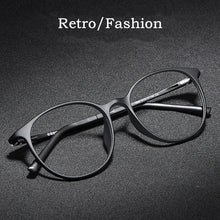 Load image into Gallery viewer, KatKani  Ultra Light Comfortable Retro Round Eyeglasses Plastic Steel Optical Prescription Glasses Frame Men And Women H66035