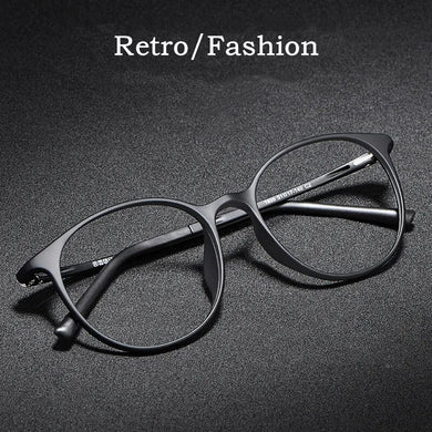 KatKani  Ultra Light Comfortable Retro Round Eyeglasses Plastic Steel Optical Prescription Glasses Frame Men And Women H66035