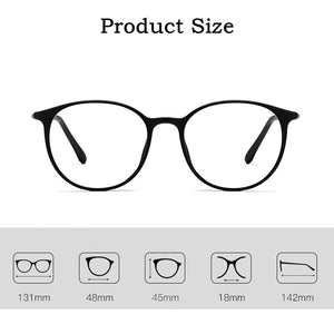 KatKani  Ultra Light Comfortable Retro Round Eyeglasses Plastic Steel Optical Prescription Glasses Frame Men And Women H66035