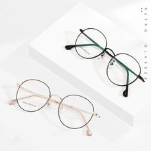 Load image into Gallery viewer, KatKani Retro Small Round Frame Women&#39;s Ultralight Metal Anti-Blue Light Myopia Optical Prescription Eyeglasses Frame 01-80062
