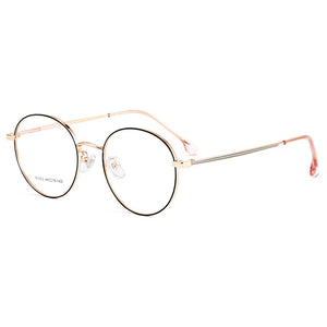 KatKani Retro Small Round Frame Women's Ultralight Metal Anti-Blue Light Myopia Optical Prescription Eyeglasses Frame 01-80062