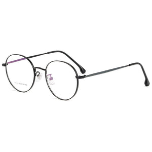 KatKani Retro Small Round Frame Women's Ultralight Metal Anti-Blue Light Myopia Optical Prescription Eyeglasses Frame 01-80062
