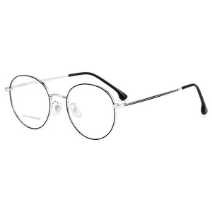 KatKani Retro Small Round Frame Women's Ultralight Metal Anti-Blue Light Myopia Optical Prescription Eyeglasses Frame 01-80062