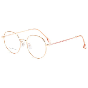KatKani Retro Small Round Frame Women's Ultralight Metal Anti-Blue Light Myopia Optical Prescription Eyeglasses Frame 01-80062