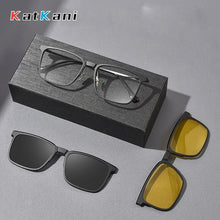 Load image into Gallery viewer, KatKani Ultra Light Pure Titanium Eyewear Magnetic Clip-on Glasses Polarized Sunglasses Optical Prescription Glasses Frame