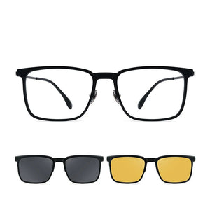 KatKani Ultra Light Pure Titanium Eyewear Magnetic Clip-on Glasses Polarized Sunglasses Optical Prescription Glasses Frame