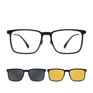 KatKani Ultra Light Pure Titanium Eyewear Magnetic Clip-on Glasses Polarized Sunglasses Optical Prescription Glasses Frame