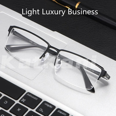 KatKani Ultra-Light Pure Titanium Glasses Frame Business Men Half-Frame Myopia Optical Prescription Fashion Eyeglasses Frame 119