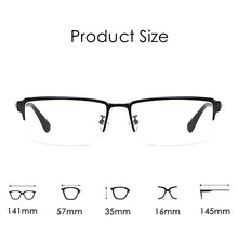 Load image into Gallery viewer, KatKani Ultra-Light Pure Titanium Glasses Frame Business Men Half-Frame Myopia Optical Prescription Fashion Eyeglasses Frame 119