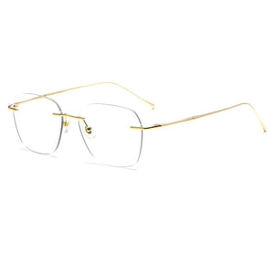 KatKani Ultra-light Fashion Luxury Frameless Glasses Retro Pure Titanium Optical Prescription Rimless Glasses for Men and Women