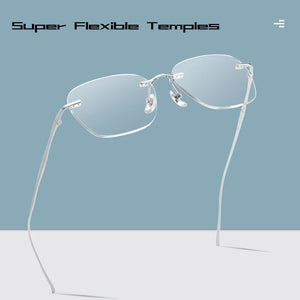 KatKani Ultra-light Fashion Luxury Frameless Glasses Retro Pure Titanium Optical Prescription Rimless Glasses for Men and Women