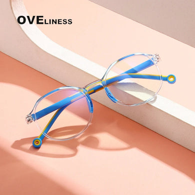 Kids Anti-blue Light Glasses frame for Children Boy Girl Round Computer myopia Prescription Ultralight eyeglasses Frames Eyewear