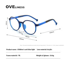 Load image into Gallery viewer, Kids Anti-blue Light Glasses frame for Children Boy Girl Round Computer myopia Prescription Ultralight eyeglasses Frames Eyewear