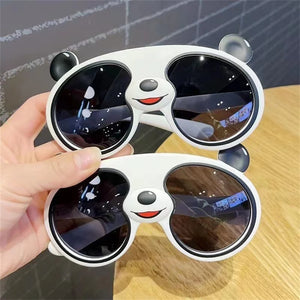 Kids Boys Girls Funny Panda Sunglasses Cute Cartoon Children's Sun Glasses Silicone Frame Outdoor UV400 Shades New In