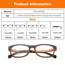 Load image into Gallery viewer, Kids Glasses TR90 Size 45 Safe Bendable with Spring Hinge Flexible Optical Frame Boys Girls Children Eyeglasses Plano Lenses
