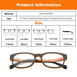 Kids Glasses TR90 Size 45 Safe Bendable with Spring Hinge Flexible Optical Frame Boys Girls Children Eyeglasses Plano Lenses