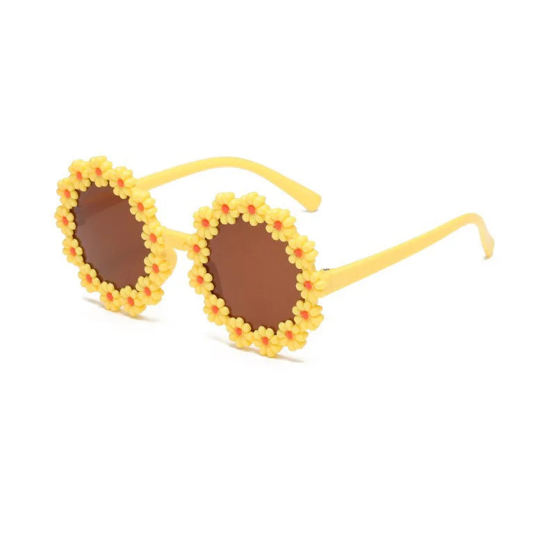 Kids Sunglasses Sunflower Baby Glasses Fashionable Flower Ring Sunscreen Sun Eyeglasses Children Cartoon Daisy Sunglasses