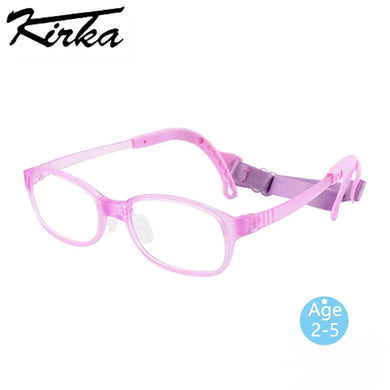 Kirka Children Optical Glasses Frame with Strap Kids Eyewear Frames Flexible Spectacle Girls Boys Eyeglasses Antiblue Glasses