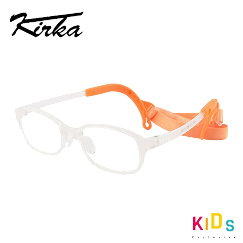 Kirka Children Optical Glasses Frame with Strap Kids Eyewear Frames Flexible Spectacle Girls Boys Eyeglasses Antiblue Glasses