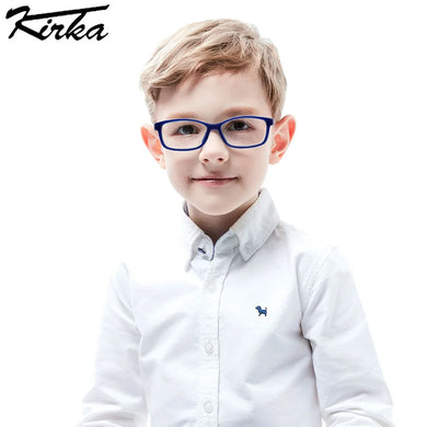 Kirka Gray Eyeglasses Frames Children Glasses TR90 Flexible Myopia Optical Frame Kid Boys and Girls Sports Eyewear Kids Glasses