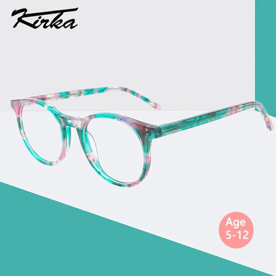 Kirka Kids Glasses Acetate Frames Vintage Myopia Prescription Eyeglasses Childeren full Spectacles Eyewear Frame Child Glasses