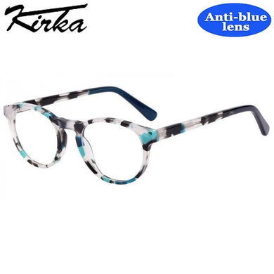 Kirka Kids Glasses Frame Anti-blue Oval Shape Tortoiseshell Pattern Computer Prescription Glasses for Children Eyewear Frames