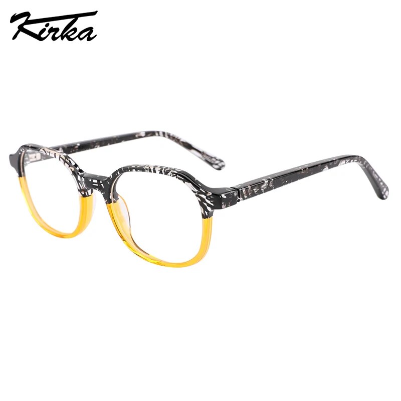 Kirka Optical Children Glasses Frame Kids Glasses Acetate Unisex Tortoise Pattern Separate Color Frames Child Eyeglasses