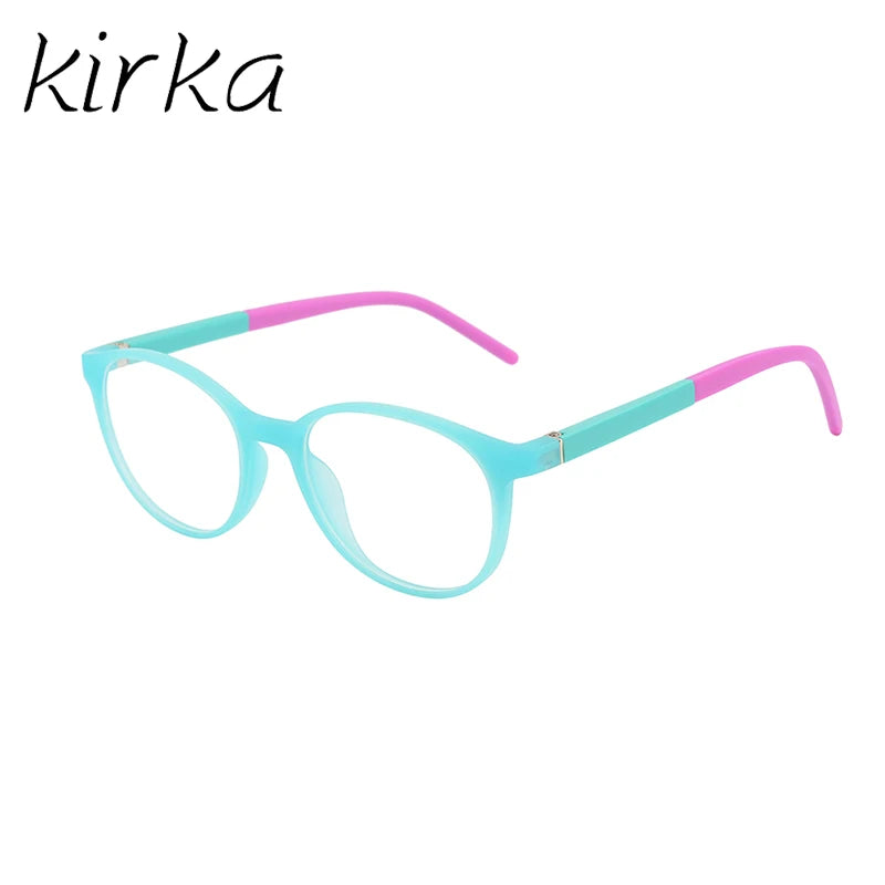 Kirka Optical Children Glasses Frame Kids Glasses Round Flexible Girls Kid Frames Spectacle Hit Color Child  Eyeglasses 12colors