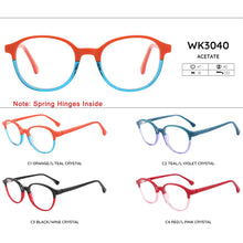 Load image into Gallery viewer, Kirka Optical Frame Kids Acetate Oval Boys and Girls Separate Crystal Color Eyeglasses for Children Spectacle Glasses