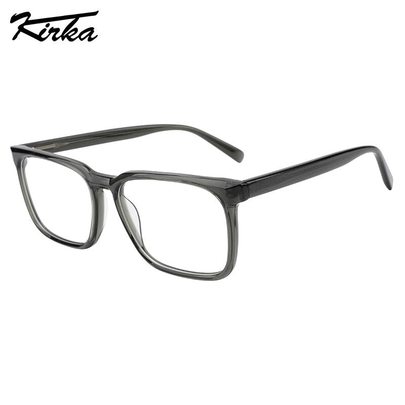 Kirka Unisex Eyewear Acetate Rectangle Crystal Colors Frame Optical Prescription Glasses Thin Temple 4 Colors WD1387