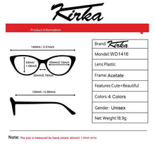 Carica l&#39;immagine nel visualizzatore di Gallery, Kirka Unisex Eyewear Acetate Rectangle Shape Frame Optical Glasses Classical Color Design Wide Temple Eyeglasses WD1416
