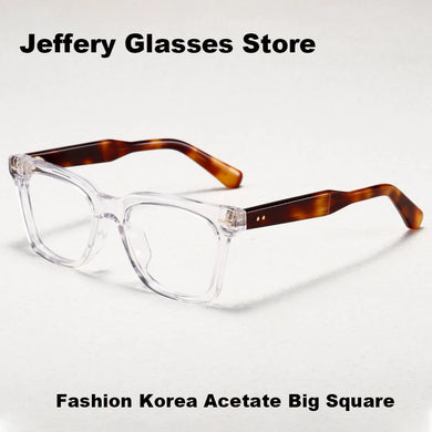 Korea  Square Acetate Glasses Frame Men Women Myopia Prescription Thick Eyeglasses Handmade Read Spectacle