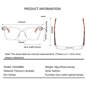 Korea  Square Acetate Glasses Frame Men Women Myopia Prescription Thick Eyeglasses Handmade Read Spectacle