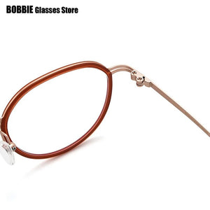 Korean Brand Handmade Eyglasses Retro Round Glasses Frame Women Men Titanium Ultralight Optical Prescription Myopia Reading