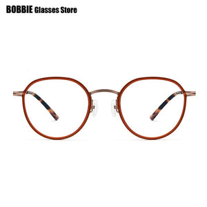 Korean Brand Handmade Eyglasses Retro Round Glasses Frame Women Men Titanium Ultralight Optical Prescription Myopia Reading