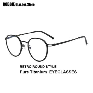 Korean Brand Handmade Eyglasses Retro Round Glasses Frame Women Men Titanium Ultralight Optical Prescription Myopia Reading