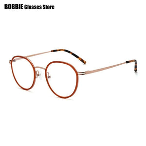 Korean Brand Handmade Eyglasses Retro Round Glasses Frame Women Men Titanium Ultralight Optical Prescription Myopia Reading