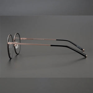 Korean Brand Titanium Round Retro Lightweight Eyewear Men Alloy Prescription Glasses Frame Women Reading Eyeglasses Oculos De