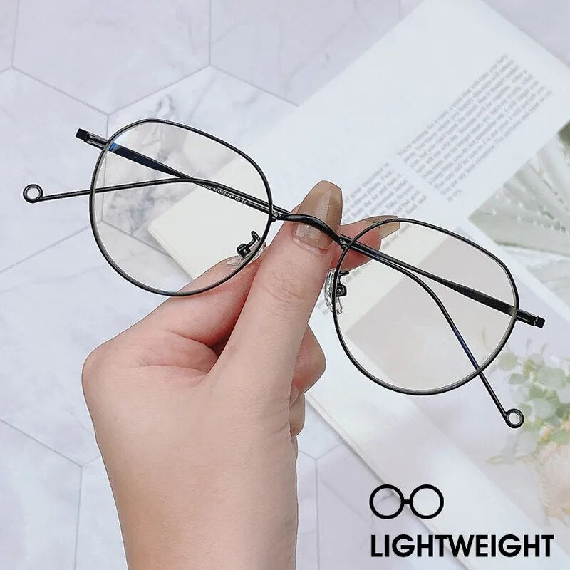 Korean Glasses Frame Women No Makeup Fashion Anti-blue Plain Glasses Men Contrasting Cute Decorative Computer Glasses