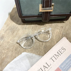 Korean Literary Anti-blue Glasses Frame Women Fashion Glasses Men Contrasting Cute Decorative Glasses