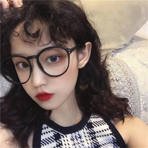 Korean Literary Anti-blue Glasses Frame Women Fashion Glasses Men Contrasting Cute Decorative Glasses